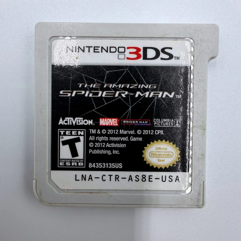 Amazing Spider-Man Nintendo 3DS Game Cartridge CTR-AS8E-USA Marvel Activision